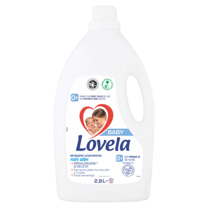 Detergent lichid Detergent lichid Lovela Baby, pentru rufe albe, 2.9L