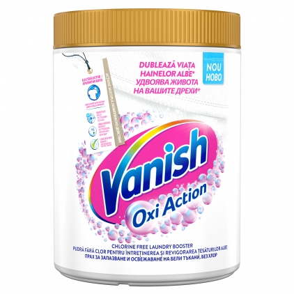 Pudra pentru indepartarea petelor pentru haine albe Vanish Oxi Action, 846gr
