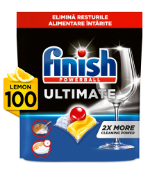 Detergenti vase Finish Quantum Ultimate Lemon detergent pentru masina de spalat vase, 100 capsule