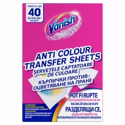 Servetele Anti-transfer Servetele anti-transfer de culoare haine Vanish, 40 buc