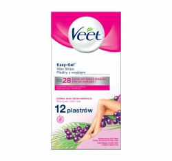 Produse Veet Benzi de ceara rece Veet Unt de Shea & Fructe de padure pentru piele normala, 12 benzi